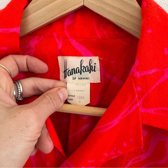 Vintage Hanakahi of Hawaii Men’s Size Medium Vibrant Pink Red M - Picture 3 of 11